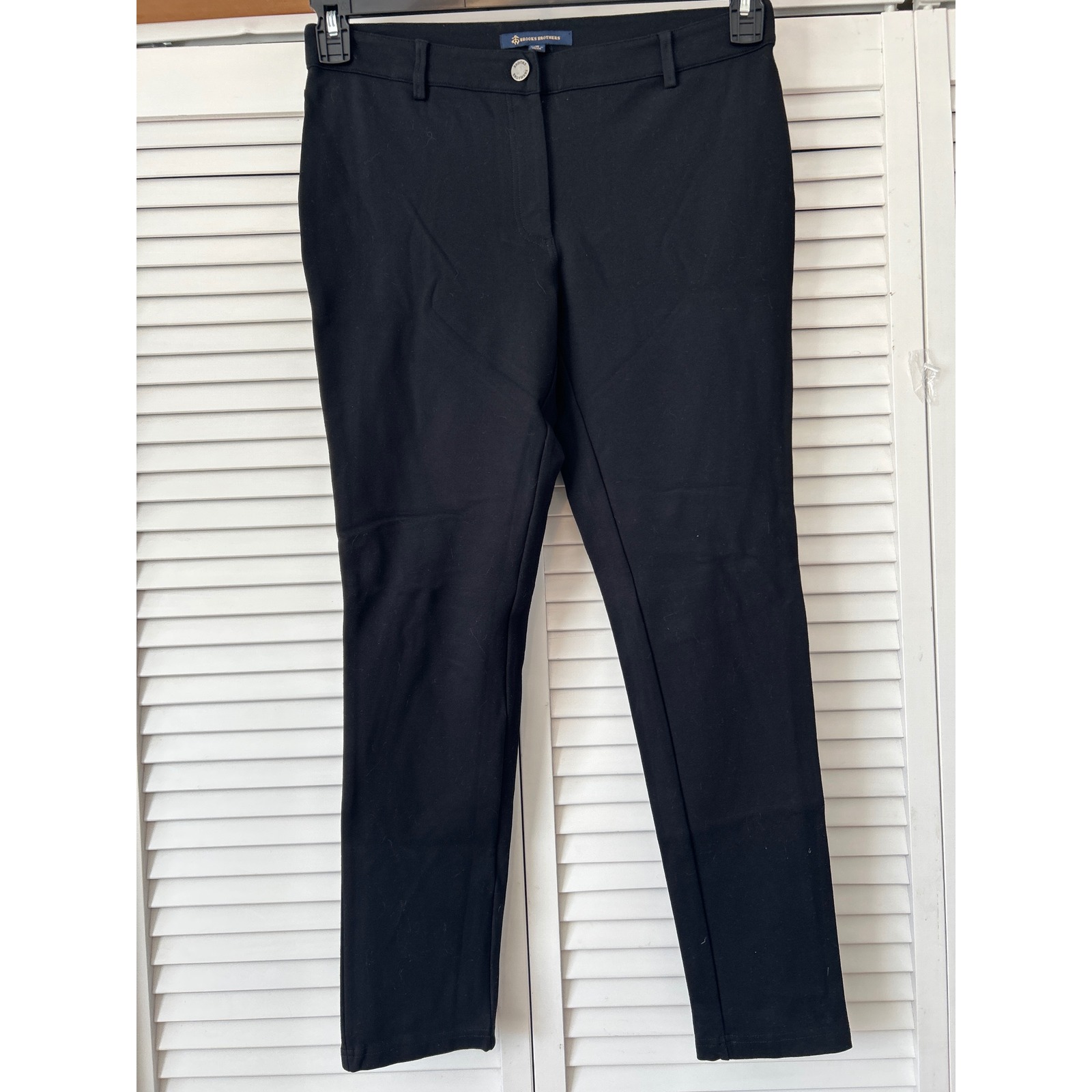 Brooks Brothers Black Flat Front Stretch Ankle Pants Womens Size M